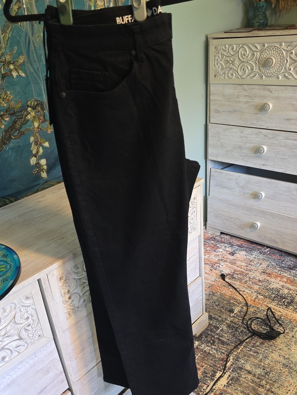 Buffalo David Bitton Men's Straight Black Jeans